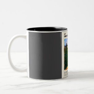 Caneca De Café Em Dois Tons Viagem de Barcelona Vintage Watercolor