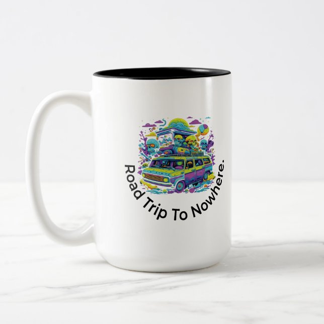 Caneca De Café Em Dois Tons Viagem de estrada até o Norte (Esquerda)