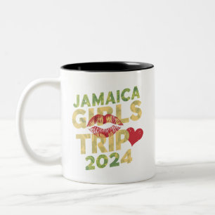 Caneca De Café Em Dois Tons Viagem de Meninas Jamaica 2024 Fim de Semana Féria