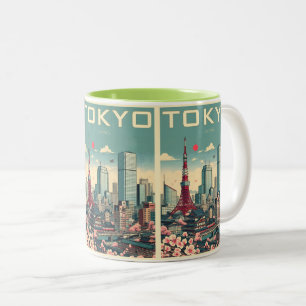 Caneca De Café Em Dois Tons Viagem do Japão de Tóquio - presentes de cartão ma