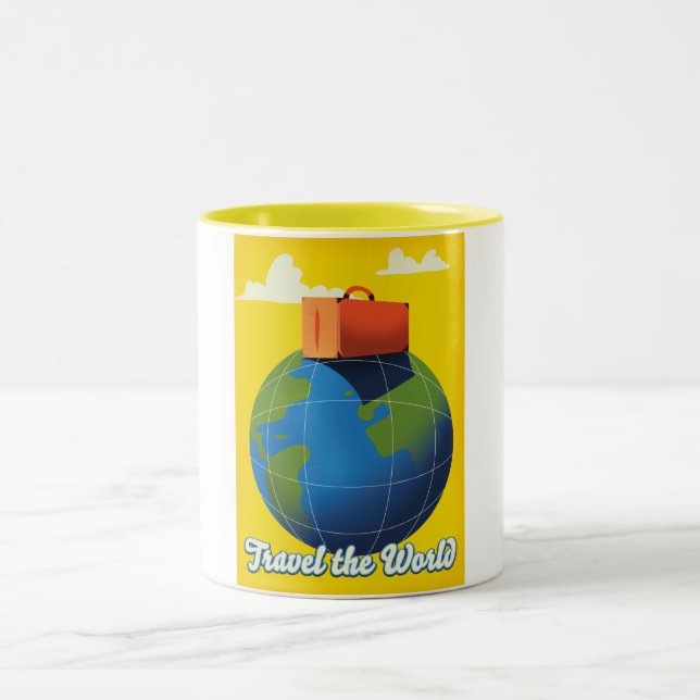 Caneca De Café Em Dois Tons Viagem do mundo (Centro)
