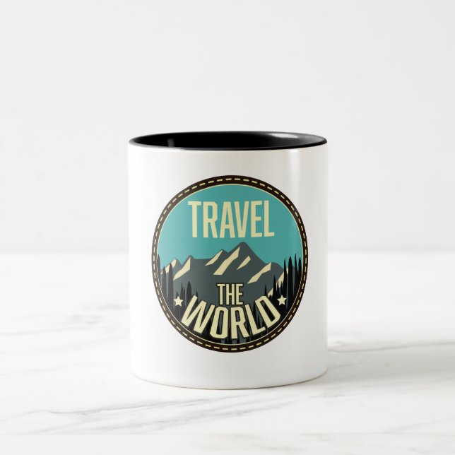 Caneca De Café Em Dois Tons Viagem do mundo (Centro)