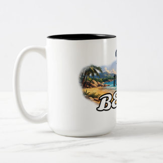 Caneca De Café Em Dois Tons Viagem para a Praia Projeto de Fuga do Pôr do Sol