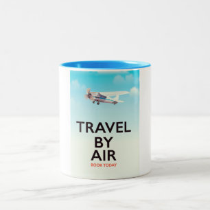 Caneca De Café Em Dois Tons Viagem por poster de viagens de ar