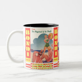 Caneca De Café Em Dois Tons Viagem Vintage Austrália - Praia Bondi