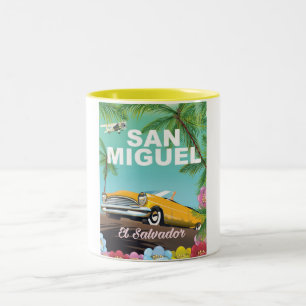 Caneca De Café Em Dois Tons Viagens vintage San Miguel El Salvador