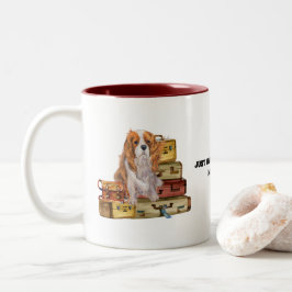 Caneca De Café Em Dois Tons Viajando com meu Blenheim Cavalier King Charles