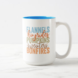 Caneca De Café Em Dois Tons Vibes de queda divertida