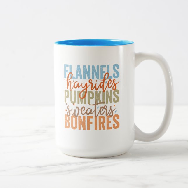 Caneca De Café Em Dois Tons Vibes de queda divertida (Direita)