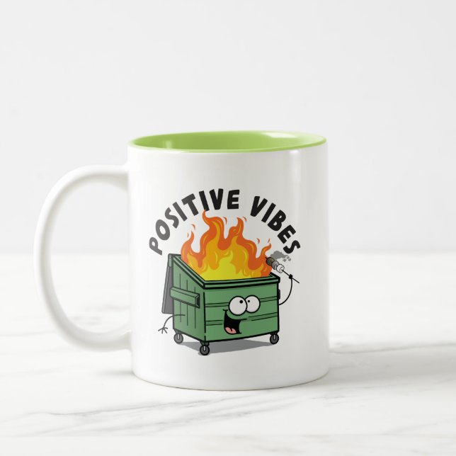 Caneca De Café Em Dois Tons Vibes Positivos (Esquerda)