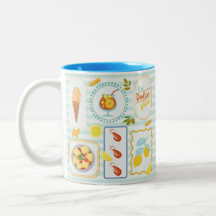 Caneca De Café Em Dois Tons Víblias de Verão do Mediterrâneo