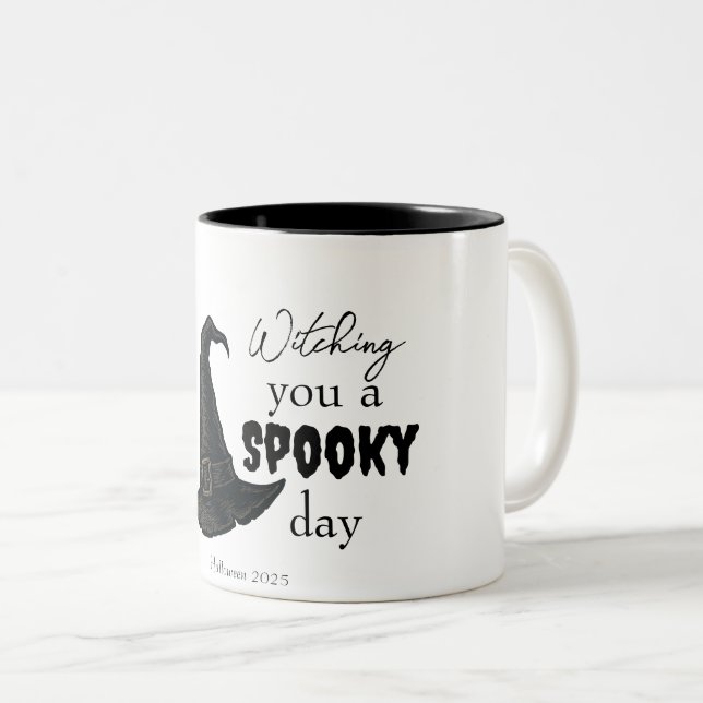 Caneca De Café Em Dois Tons Víblias Testemunhas - Spooky & Na moda | (Frente Esquerda)