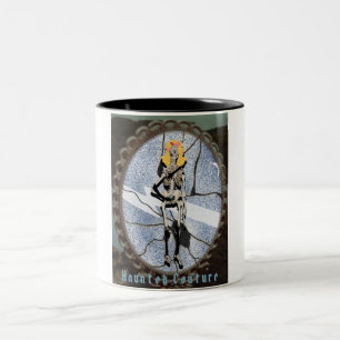 Caneca De Café Em Dois Tons Vibrações assustadoras de halloween retrô Mikitiez