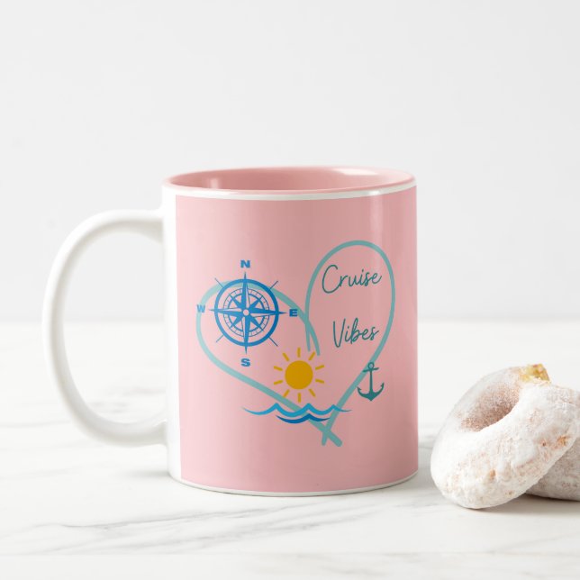 Caneca De Café Em Dois Tons Vibrações de Cruzeiro (Com Donut)