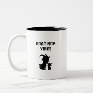 Caneca De Café Em Dois Tons Vibrações de Mãe de Cabra Entusiasta de Animais de