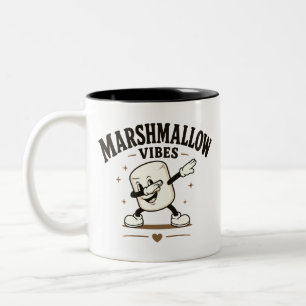 Caneca De Café Em Dois Tons Vibrações de marshmallow