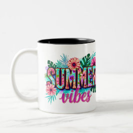 Caneca De Café Em Dois Tons Vibrações de Verão