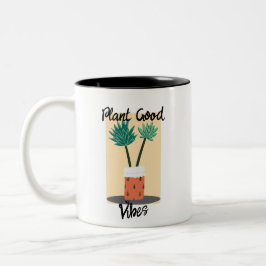 Caneca De Café Em Dois Tons vibrações vegetais