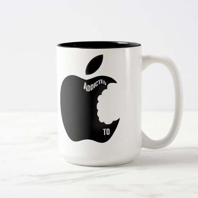 Caneca De Café Em Dois Tons Viciado a Apple (Direita)