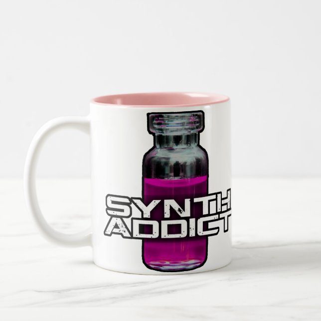 Caneca De Café Em Dois Tons Viciado de Synth (Esquerda)