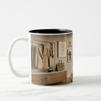Caneca De Café Em Dois Tons Vida com Estilo Estético Luxo Café Interior M