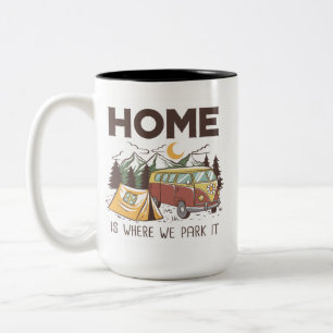 Caneca De Café Em Dois Tons Vida de camping