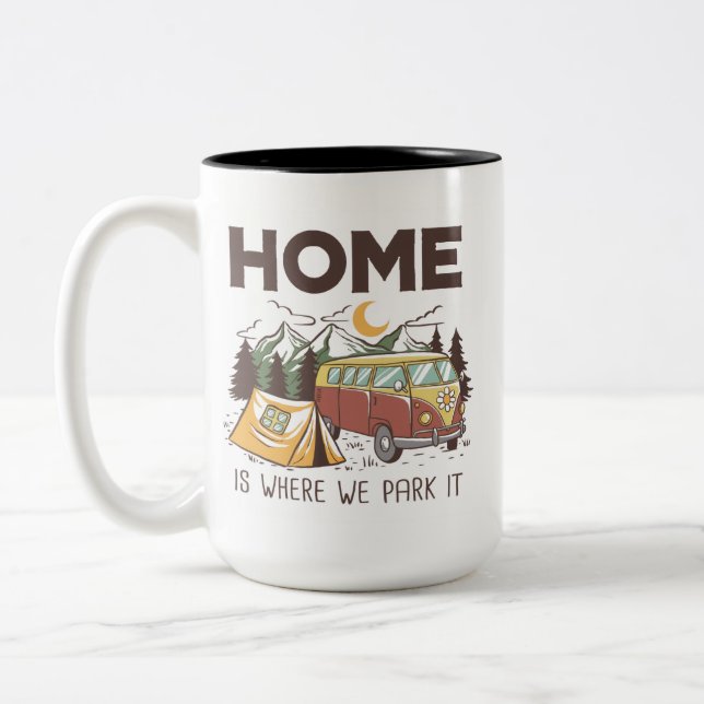 Caneca De Café Em Dois Tons Vida de camping (Esquerda)