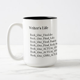 Caneca De Café Em Dois Tons Vida de Escritor Engraçado Nomes de Arquivos Rascu