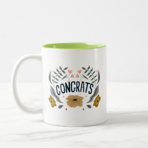 Caneca De Café Em Dois Tons Vida Especial Elegante Alegre Congrats de duas ton