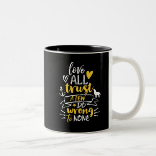 Caneca De Café Em Dois Tons Vida Inspiradora Citação Amor Confiança Faz Certo