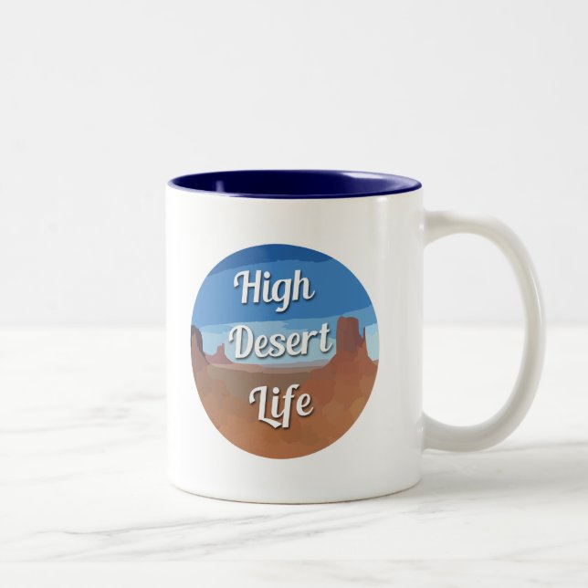Caneca De Café Em Dois Tons Vida no Deserto Superior (Direita)