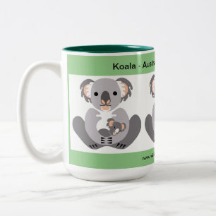 Caneca De Café Em Dois Tons Vida selvagem - KOALA Fofinho - Marsupial - Nature