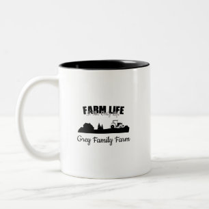 Caneca De Café Em Dois Tons Vida Útil do País fazenda Personalizável
