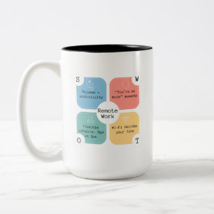 Caneca De Café Em Dois Tons Vida útil remota   Presente Engraçado De Trabalho 