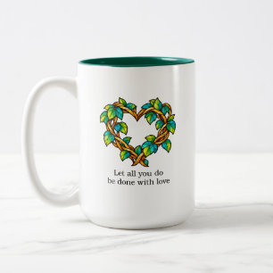 Caneca De Café Em Dois Tons Vidro de Amor Colorido