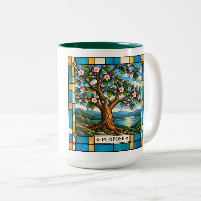 Caneca De Café Em Dois Tons Vidro de Cor Finalidade (Frente Esquerda)