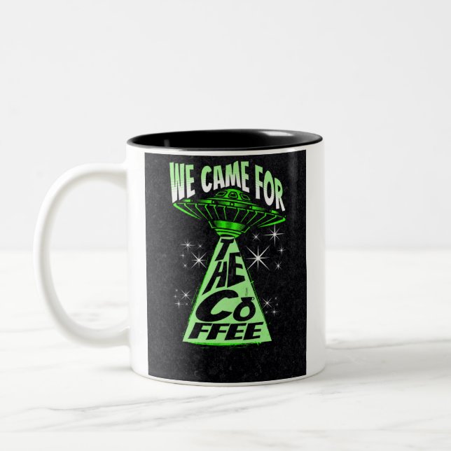 Caneca De Café Em Dois Tons Viemos Pelo Café (Esquerda)