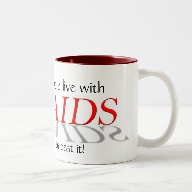 Caneca De Café Em Dois Tons VIH/SIDA | Canas de drenagem (Direita)