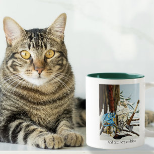 Caneca De Café Em Dois Tons Viking Cat Blue Dragon