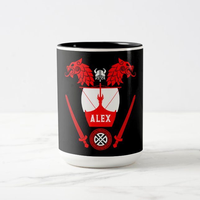 Caneca De Café Em Dois Tons Viking Norsêmen (Centro)