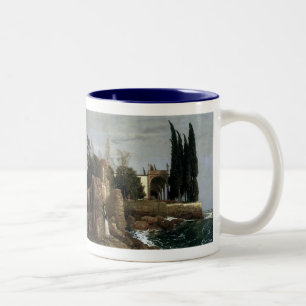 Caneca De Café Em Dois Tons Villa à Beira-Mar de Arnold Bocklin, Arte Simbolis