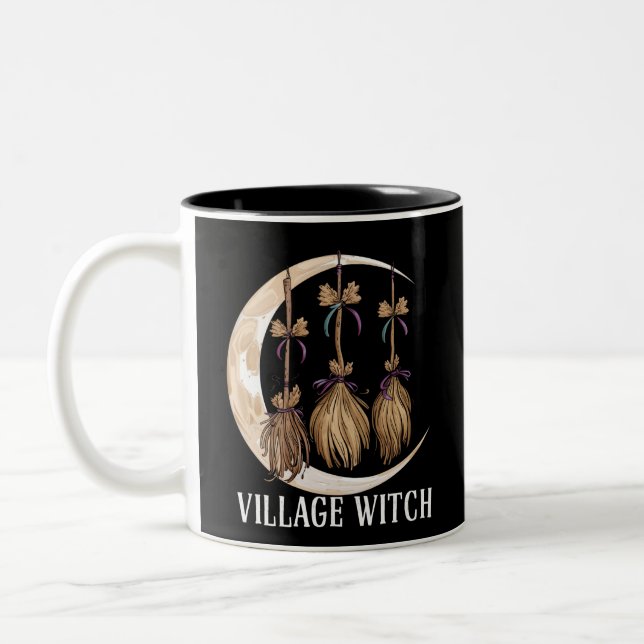 Caneca De Café Em Dois Tons Village Witch Gothic Occult Wicca Pagan Nature (Esquerda)