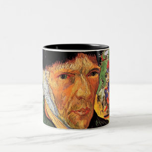 Caneca De Café Em Dois Tons Vincent van Gogh - Auto-Retrato com orelha
