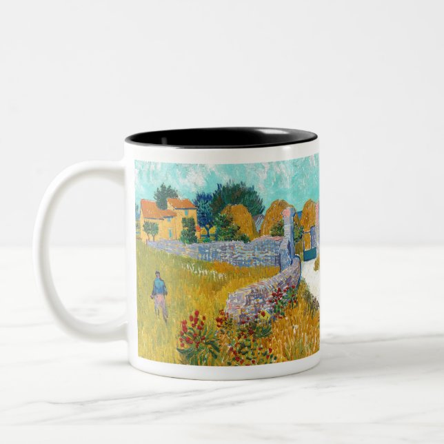 Caneca De Café Em Dois Tons Vincent van Gogh Farmhouse em Provença (Esquerda)