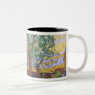 Caneca De Café Em Dois Tons Vincent van Gogh o jardim do hospital de St Paul