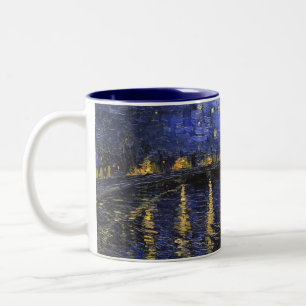 Caneca De Café Em Dois Tons Vincent Van Gogh Starry Night Sobre O Ródano