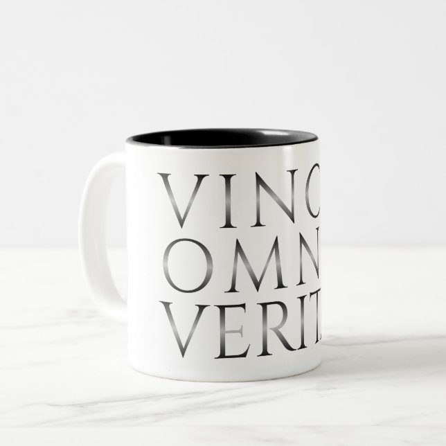 Caneca De Café Em Dois Tons VINCIT OMNIA VERITAS - Luz (Frente Esquerda)