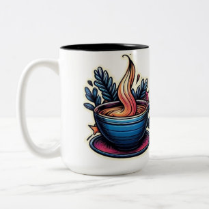Caneca De Café Em Dois Tons Vinheta de Motivação da Manhã