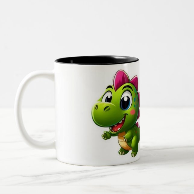 Caneca De Café Em Dois Tons Vinheta Dinossaur Adventure (Esquerda)