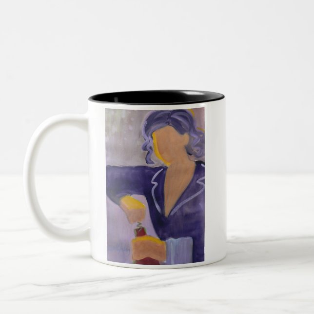 Caneca De Café Em Dois Tons Vinho francês Sommelier e vinho Cote (Esquerda)